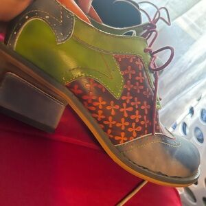 2 pairs Socofy Retro Leather Ankle Boots and shoes
 Excellent condition